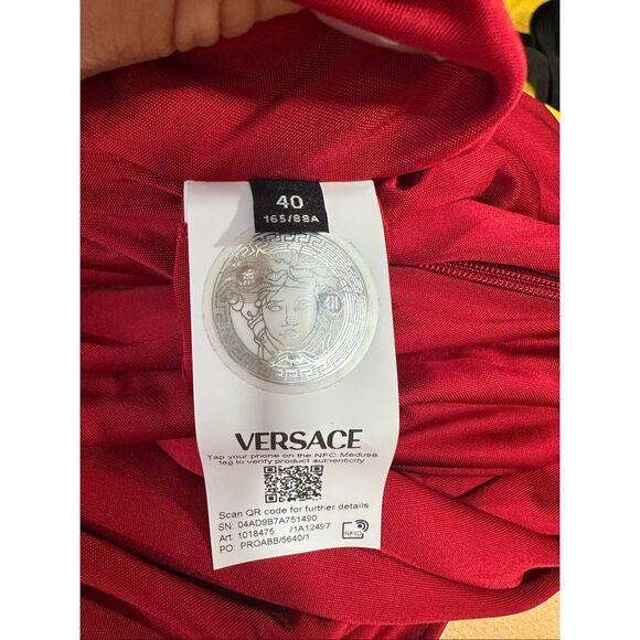 VERSACE Embellished twist-front jersey midi dress IT40/US4 $2490 - Picture 10 of 10